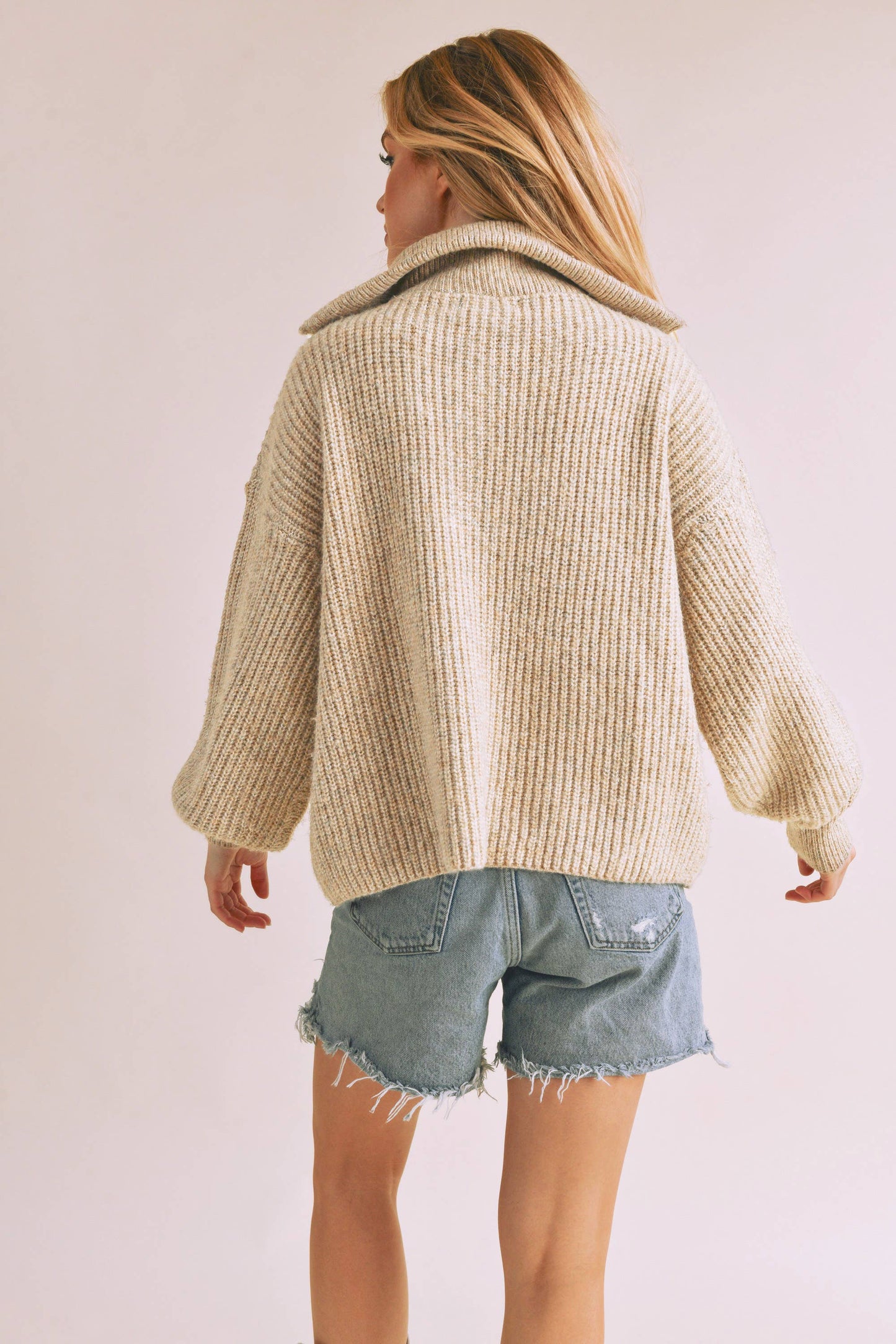 Split Neck Wide Collar Sweater