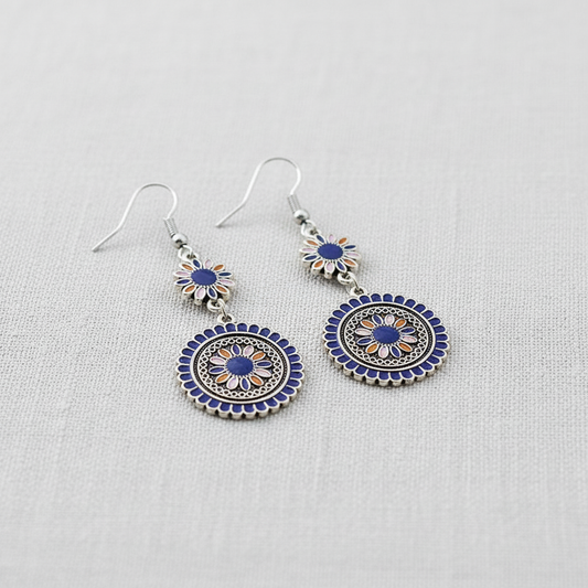 Bohemian Sunflower Alloy Drop Earrings