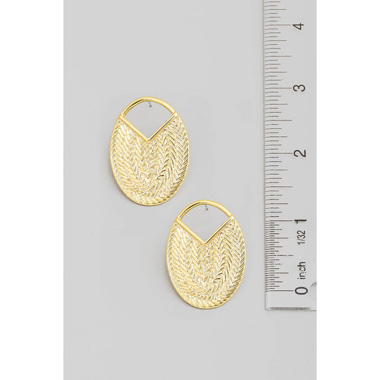 Textured Oval Post Earrings