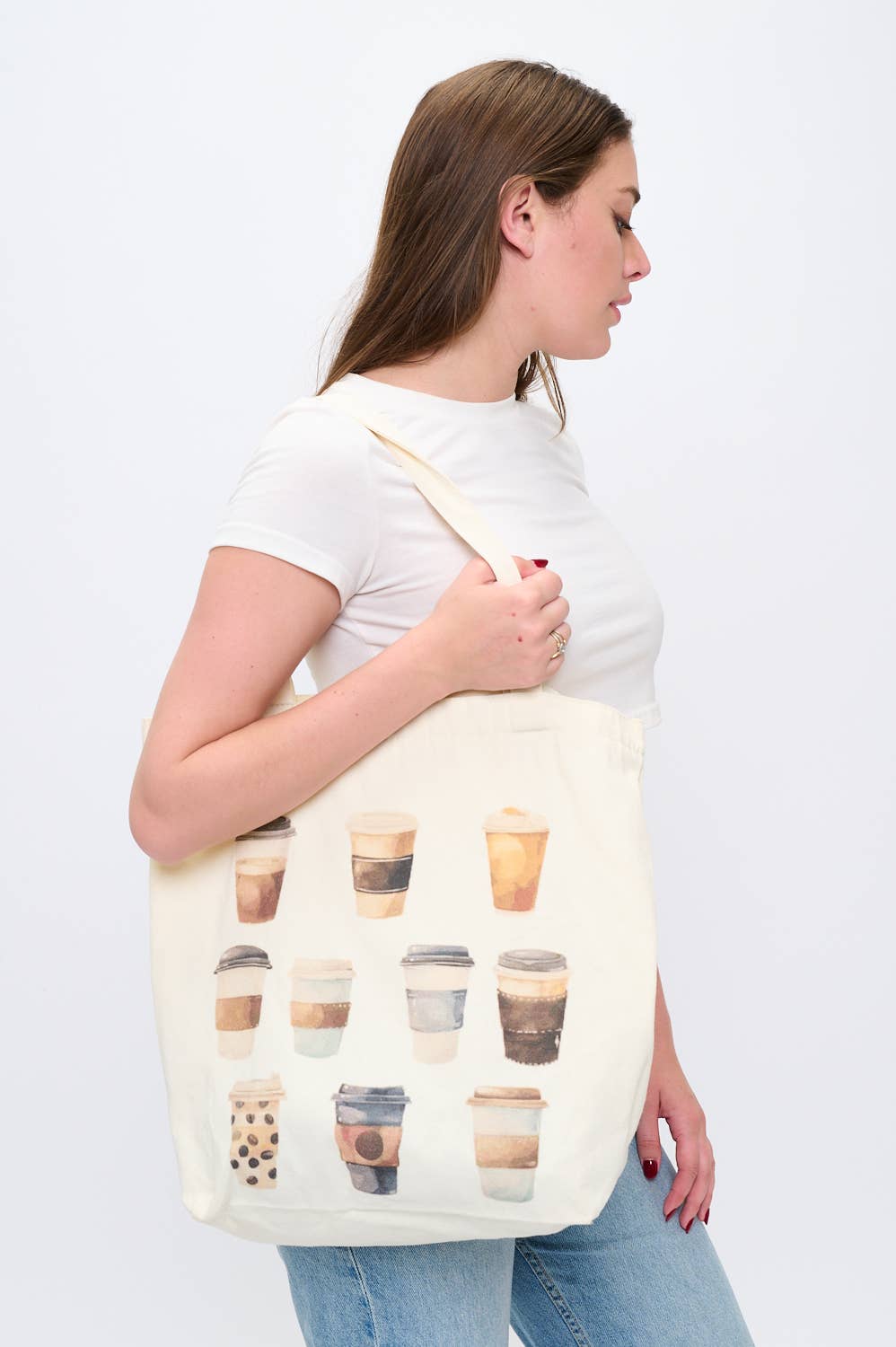 COFFEE CUPS PRINT TOTE BAGS