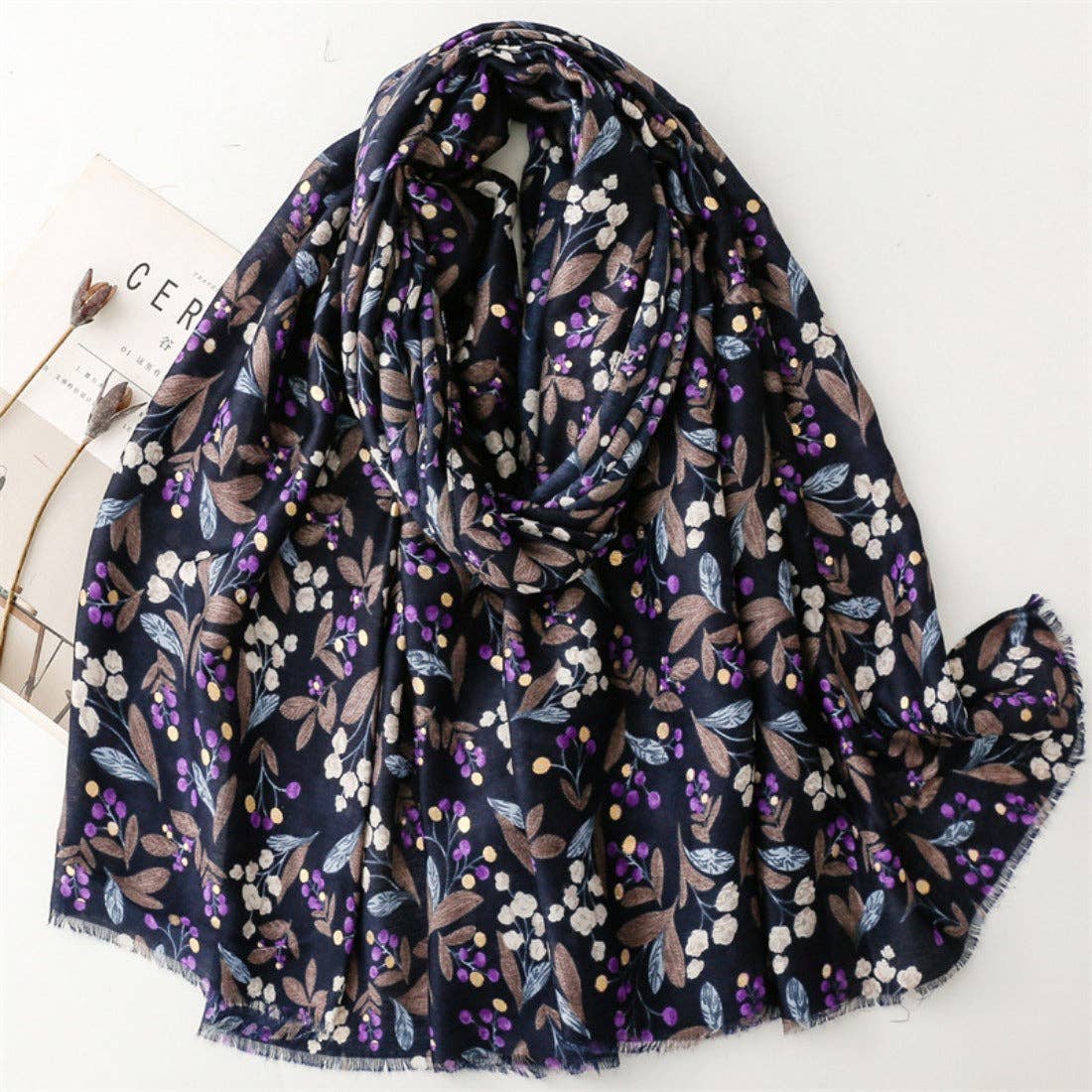 Small Floral Pattern Scarf
