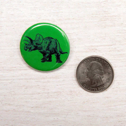 Triceratops Button Pin