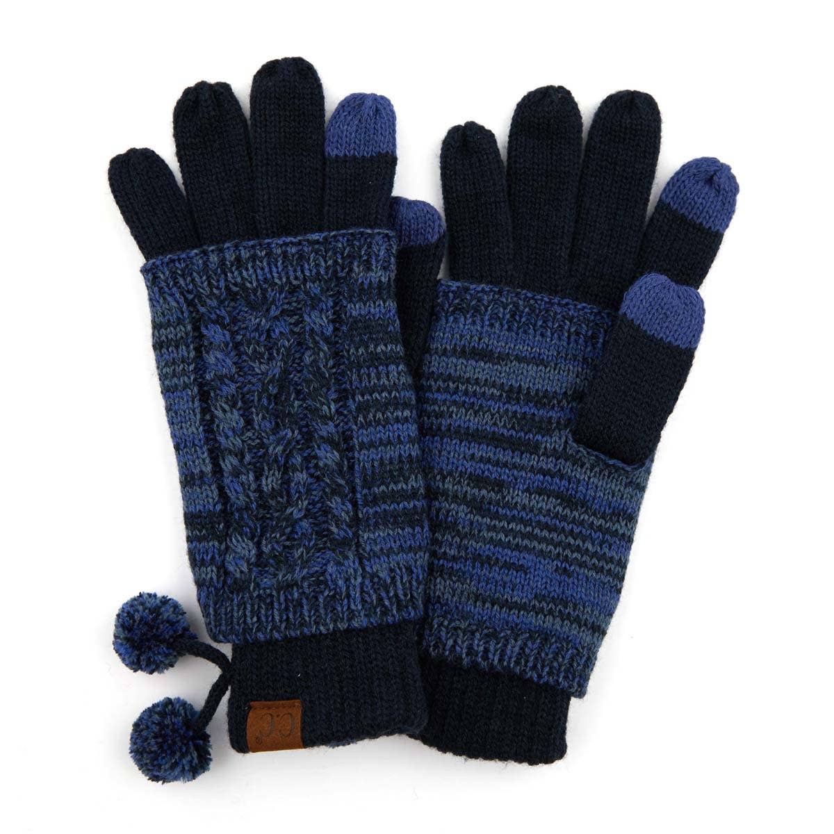 CC Women's Touchscreen Glove w/ Cuff & Pom