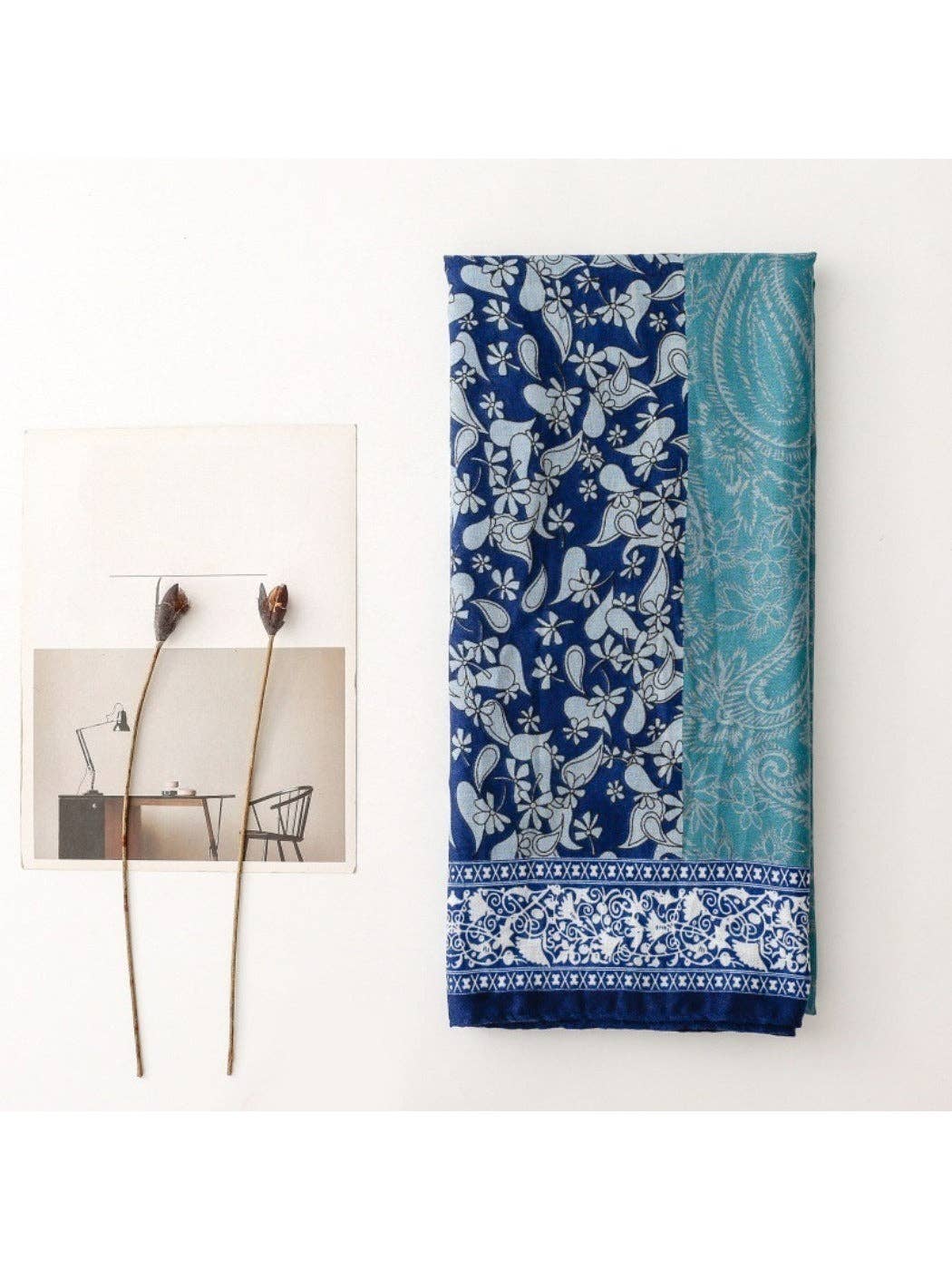 Paisley Print Long Scarf for Women