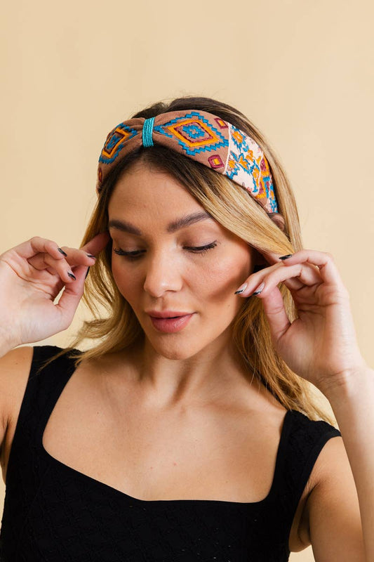 Beaded Embroidered Headband