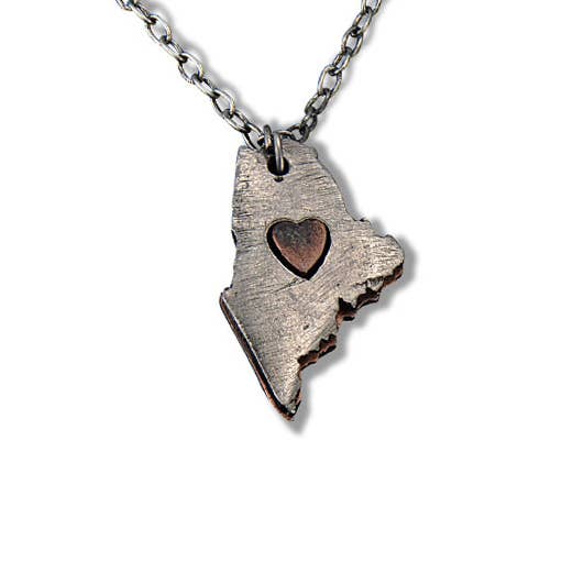 Maine Pewter State Necklace