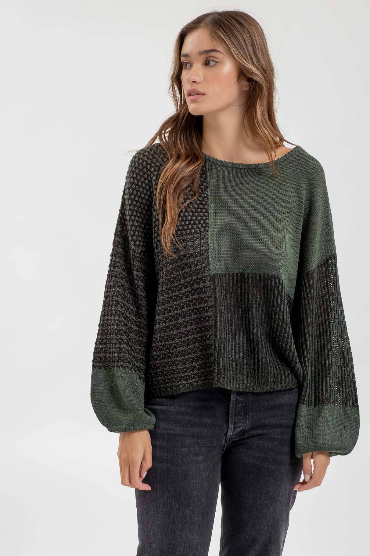 Slouchy Colorblock Sweater