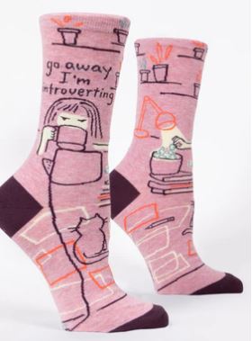 Go Away I'm Introverting Crew Socks