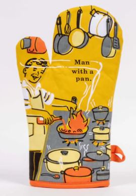 Man with a Pan Oven Mitt
