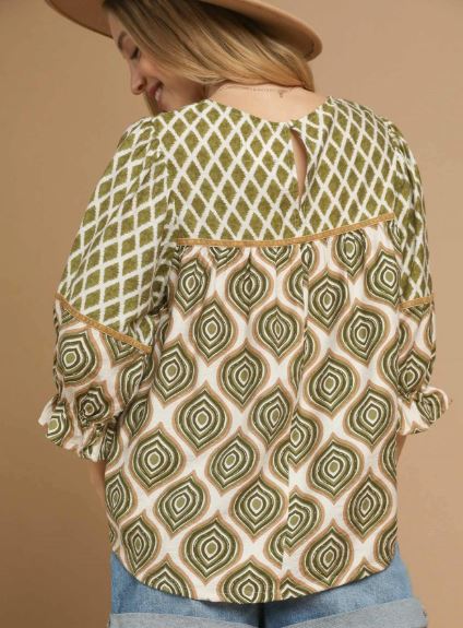 Geometric Print Blouse