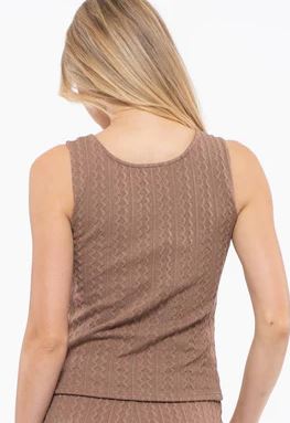 Stretch Cable Knit Tank