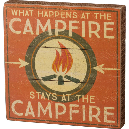 "Campfire" Block Sign