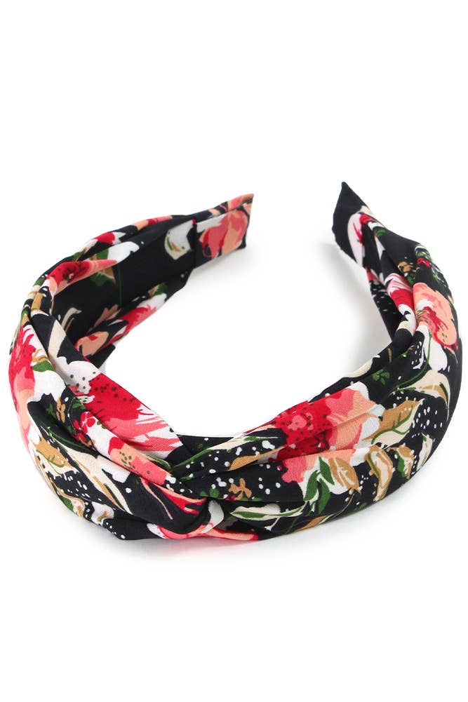 Floral Print Twisted Headband