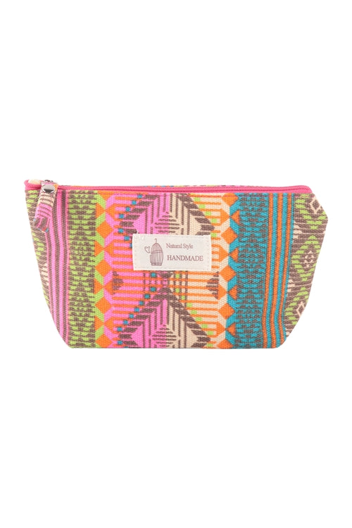 Printed Canvas Cosmetic Travel Case